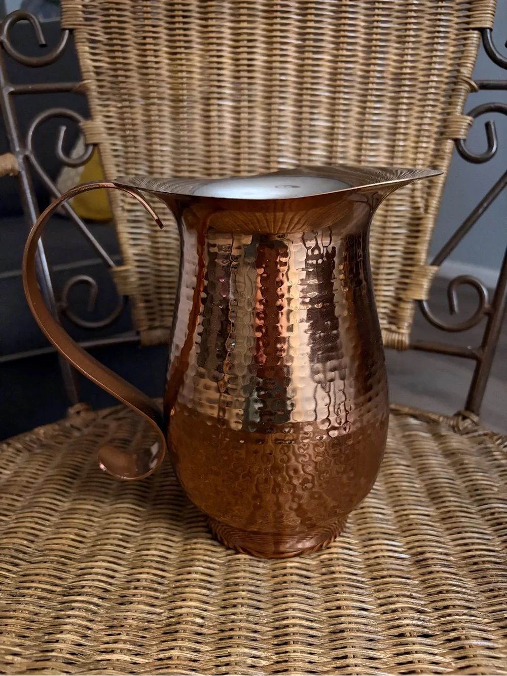 Godinger Hammered Copper Pitcher - Shiny Copper Finish